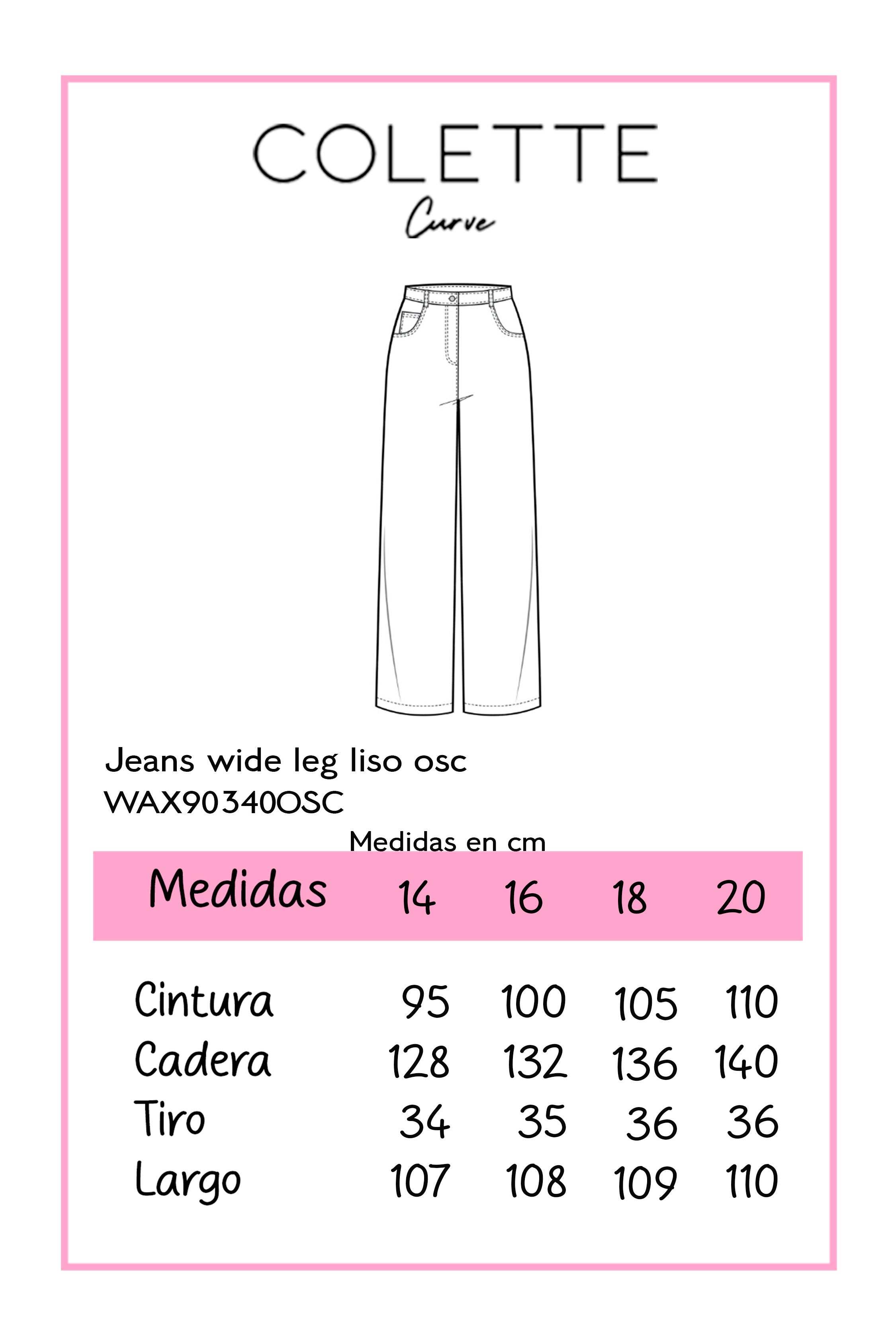 Jeans wide leg liso osc