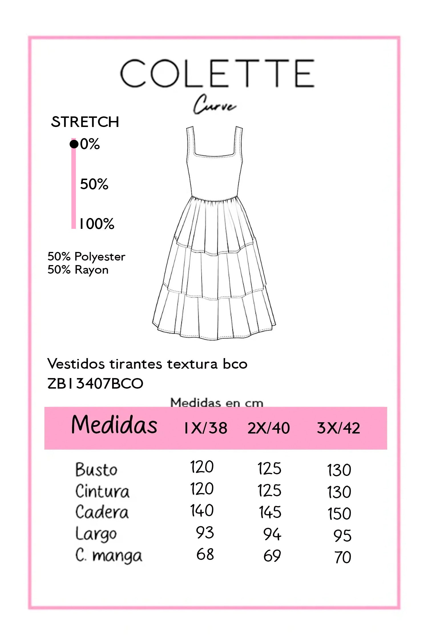 Vestido Midi Curvy Tirantes con Falda Voladita Blanco