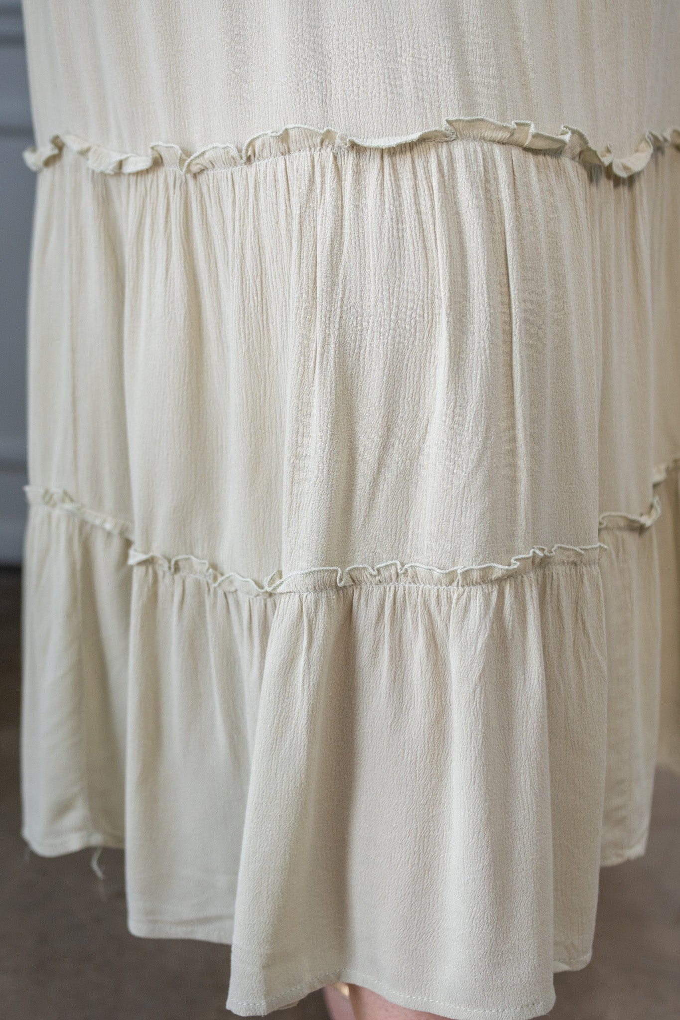 Maxi Falda Curvy Con Volados Verde Olivo