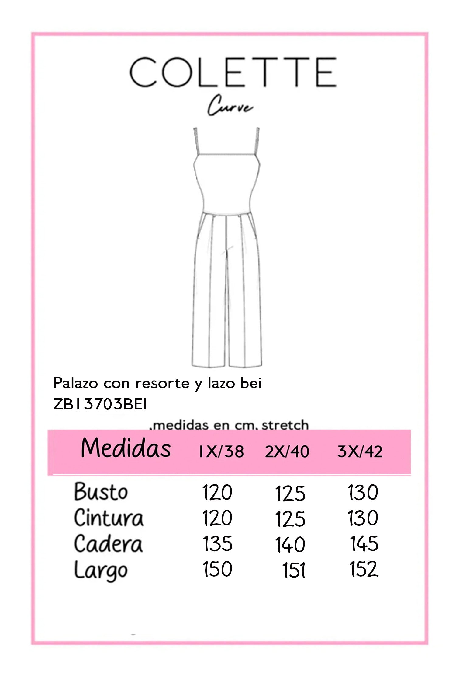 Pantalón Palazzo Curvy Crepé Cintura Elástica Wide Leg Nude