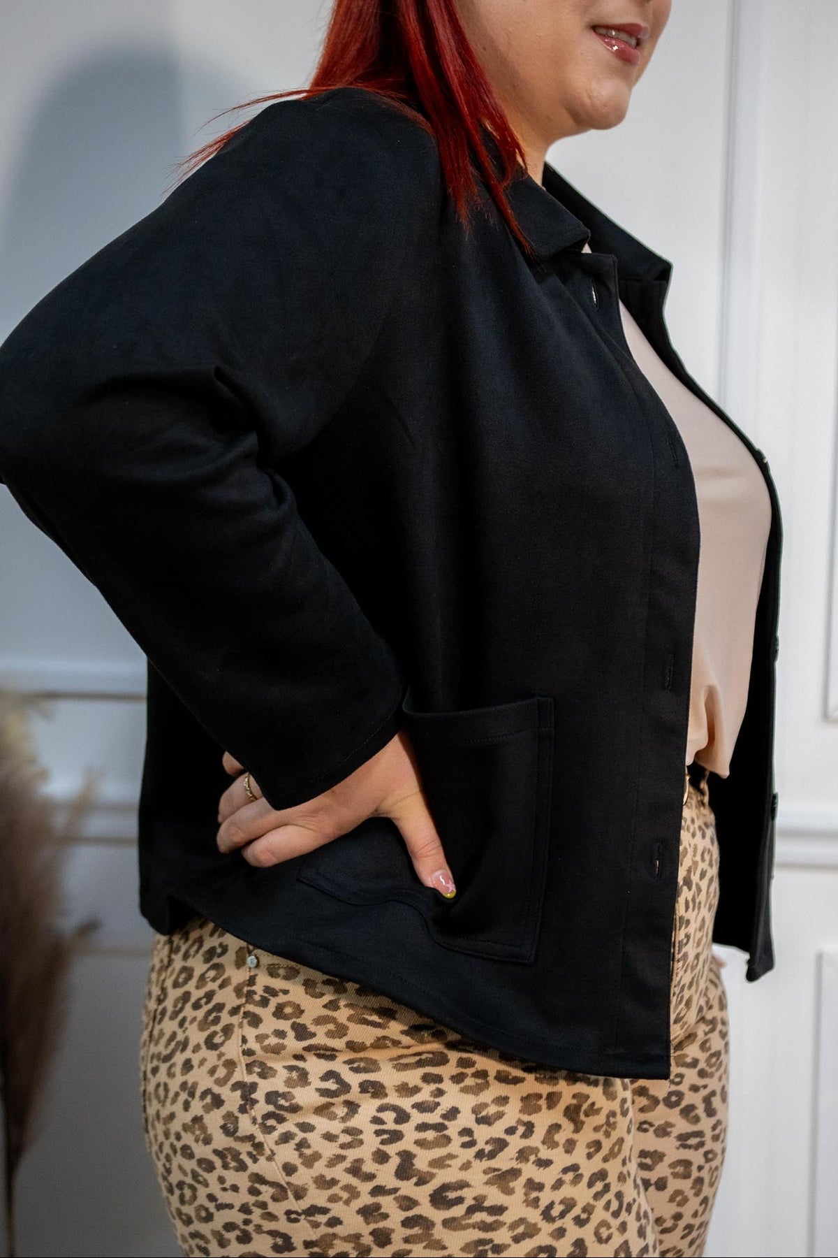 Jacket Curvy Lisa Gamuza Negra