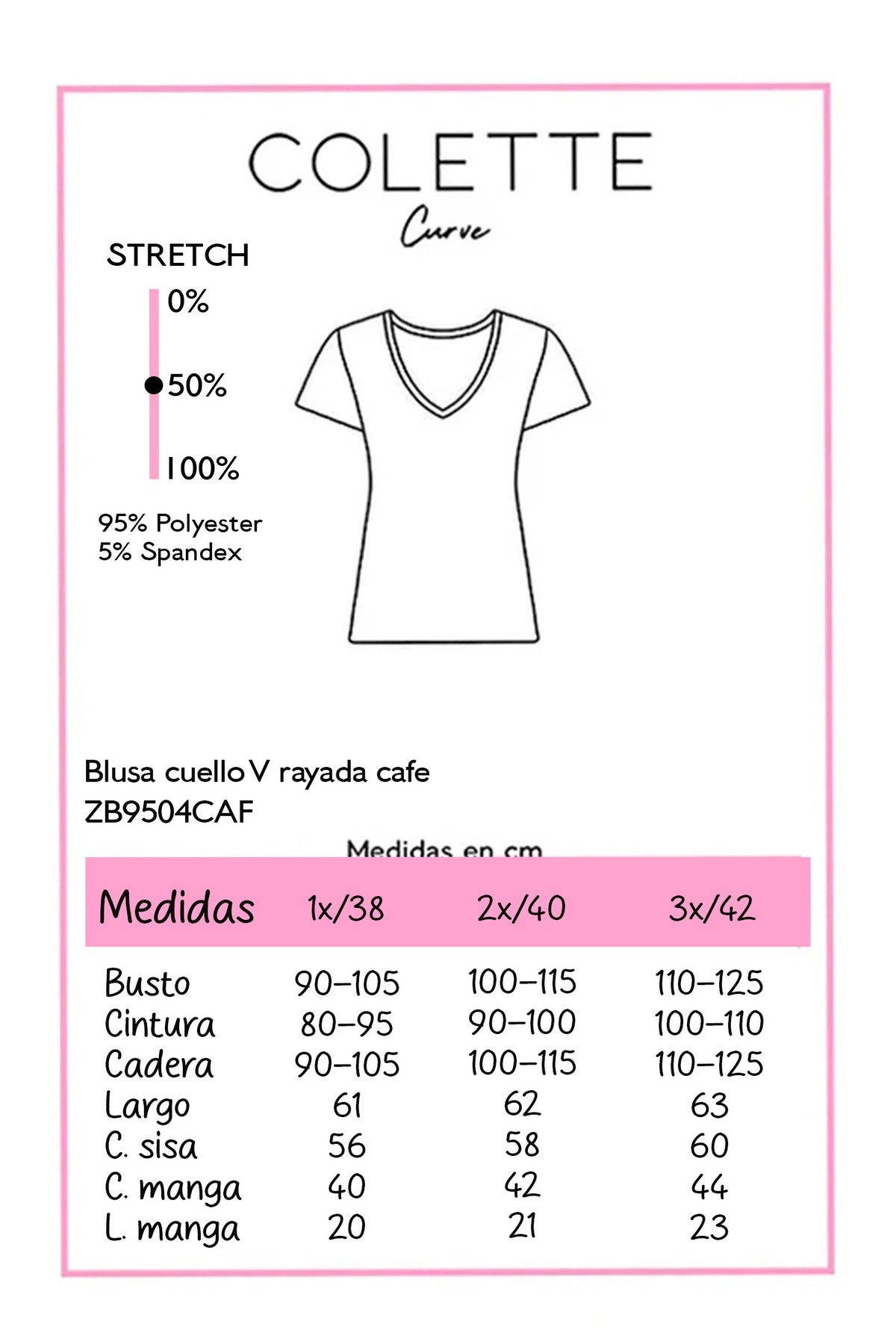 Blusa cuello V rayada