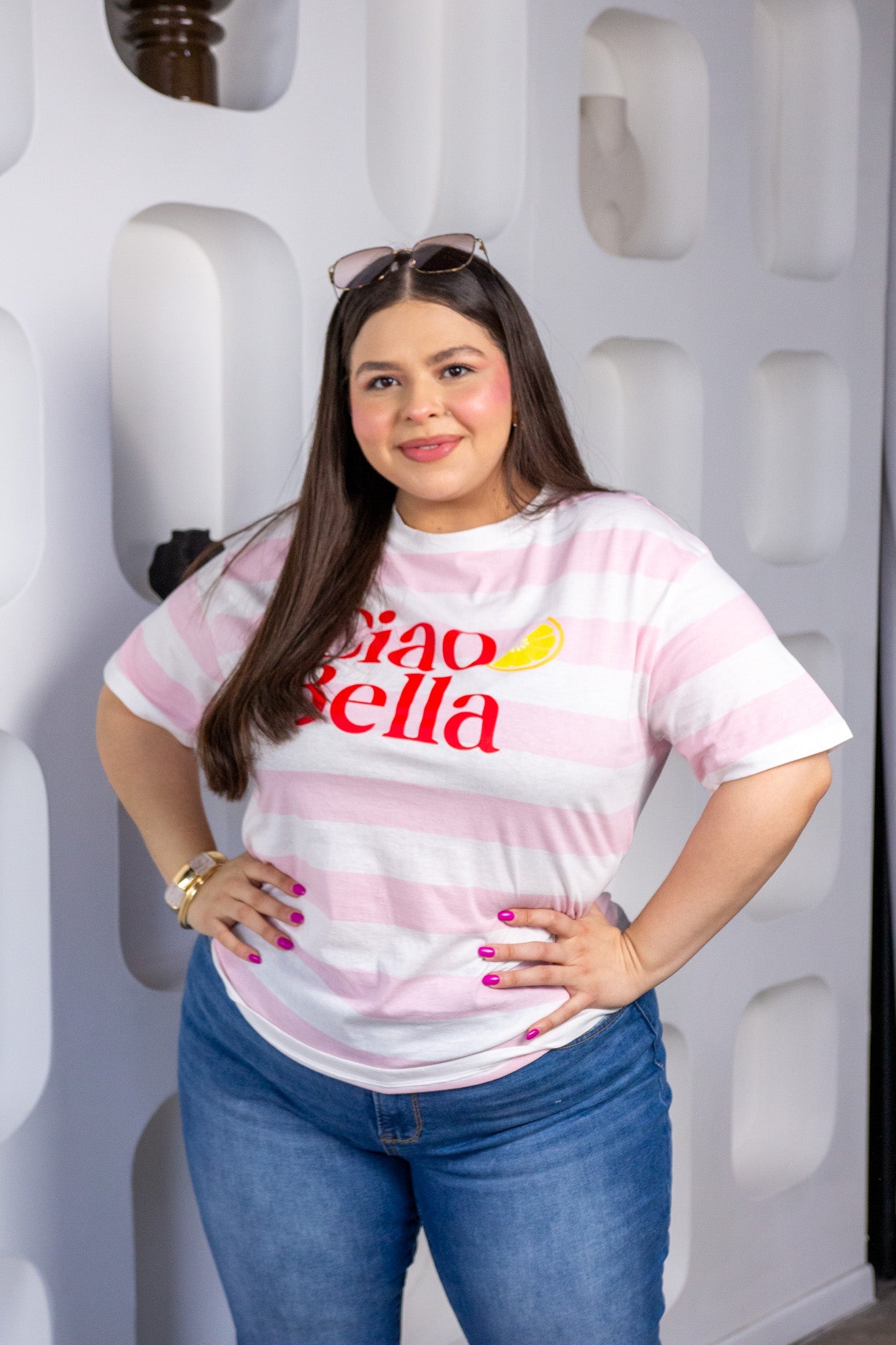 Playera Ciao Bella rosa - 1