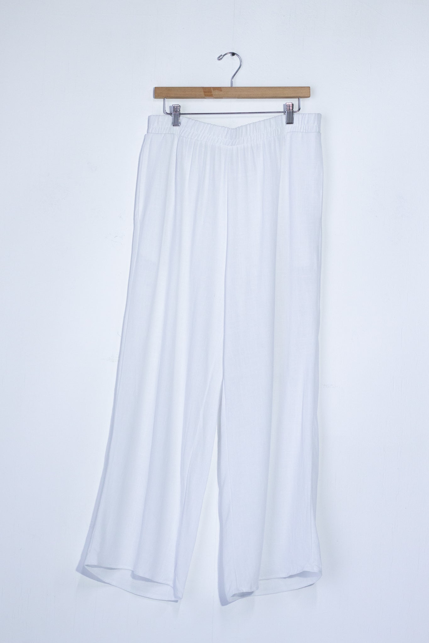 Pantalon lino liso blanco
