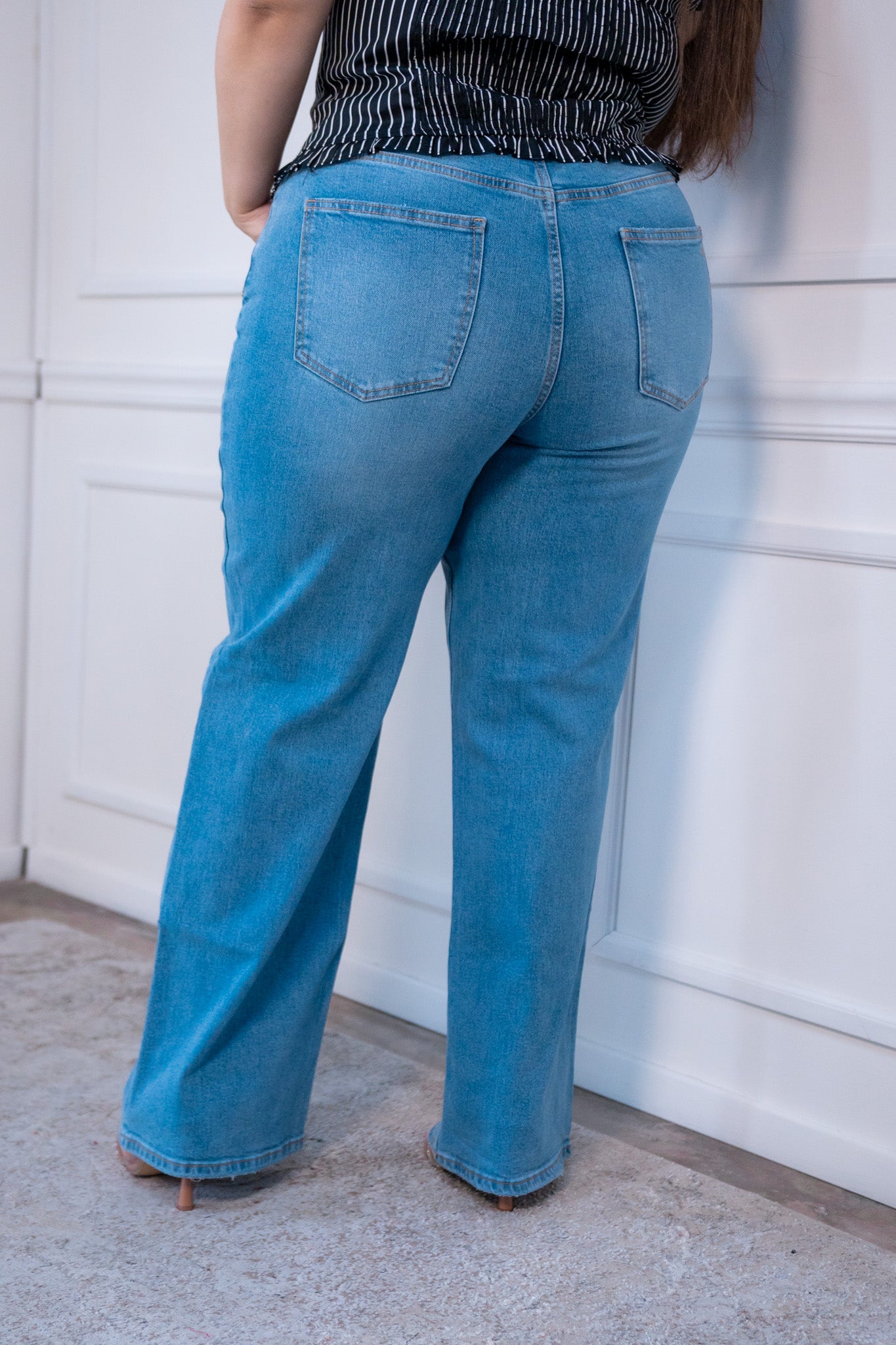 Jeans wide leg claro