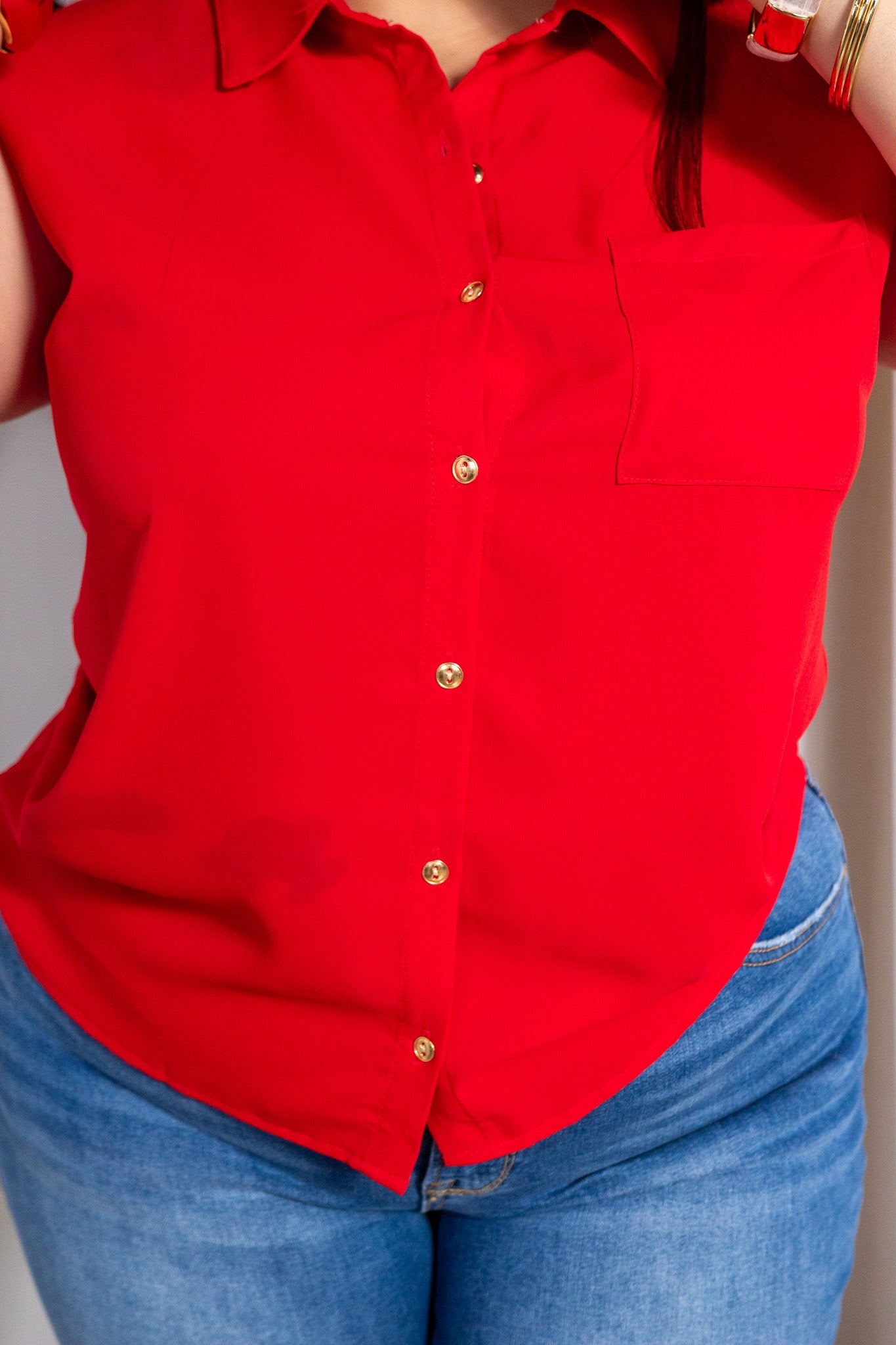 Camisa manga corta roja - 4