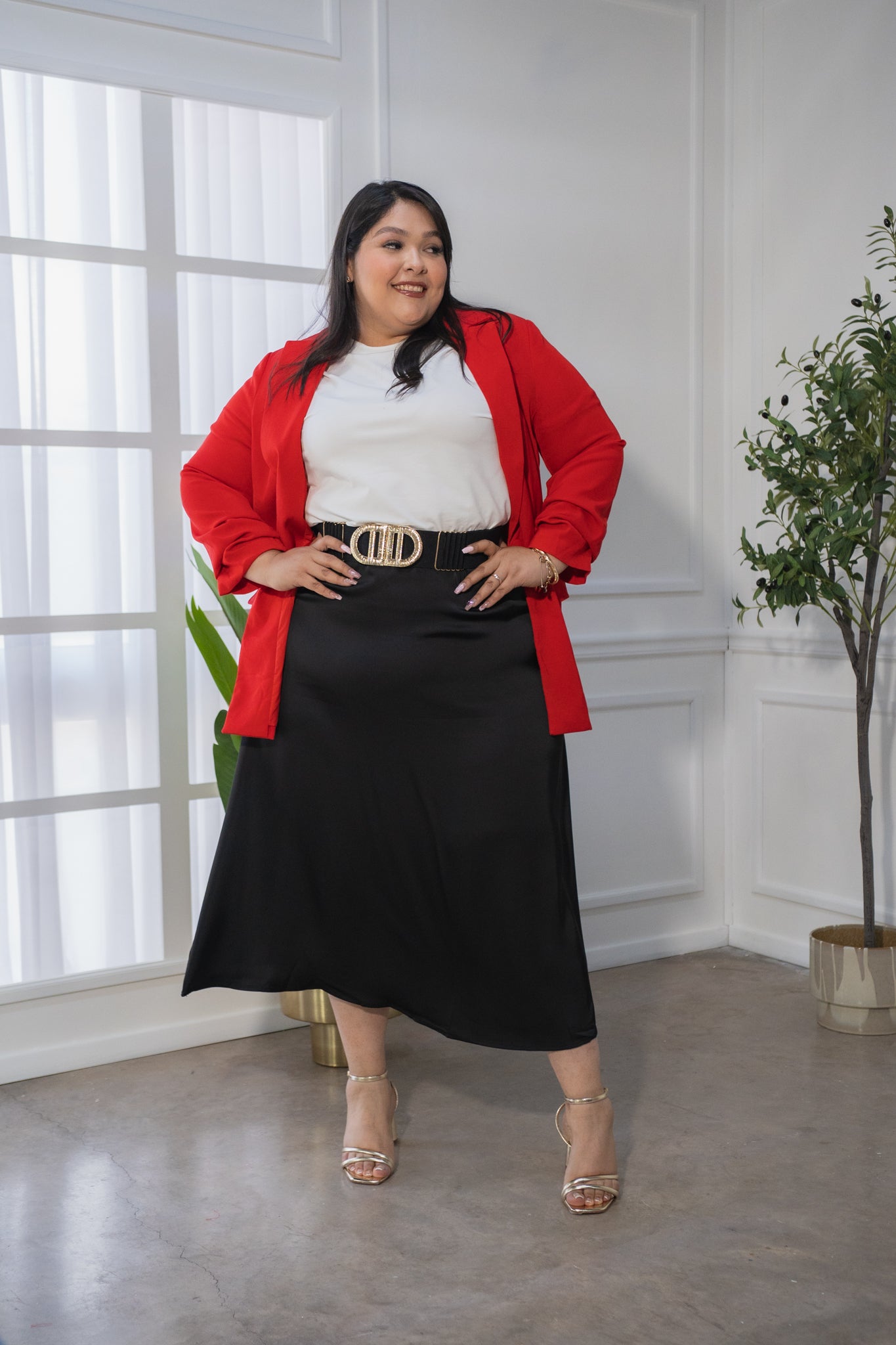 Falda Satin Negra