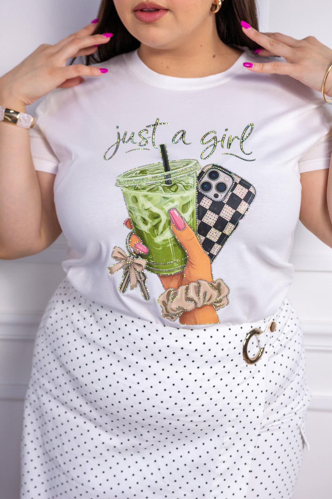 Playera Just a Girl blanca - 2