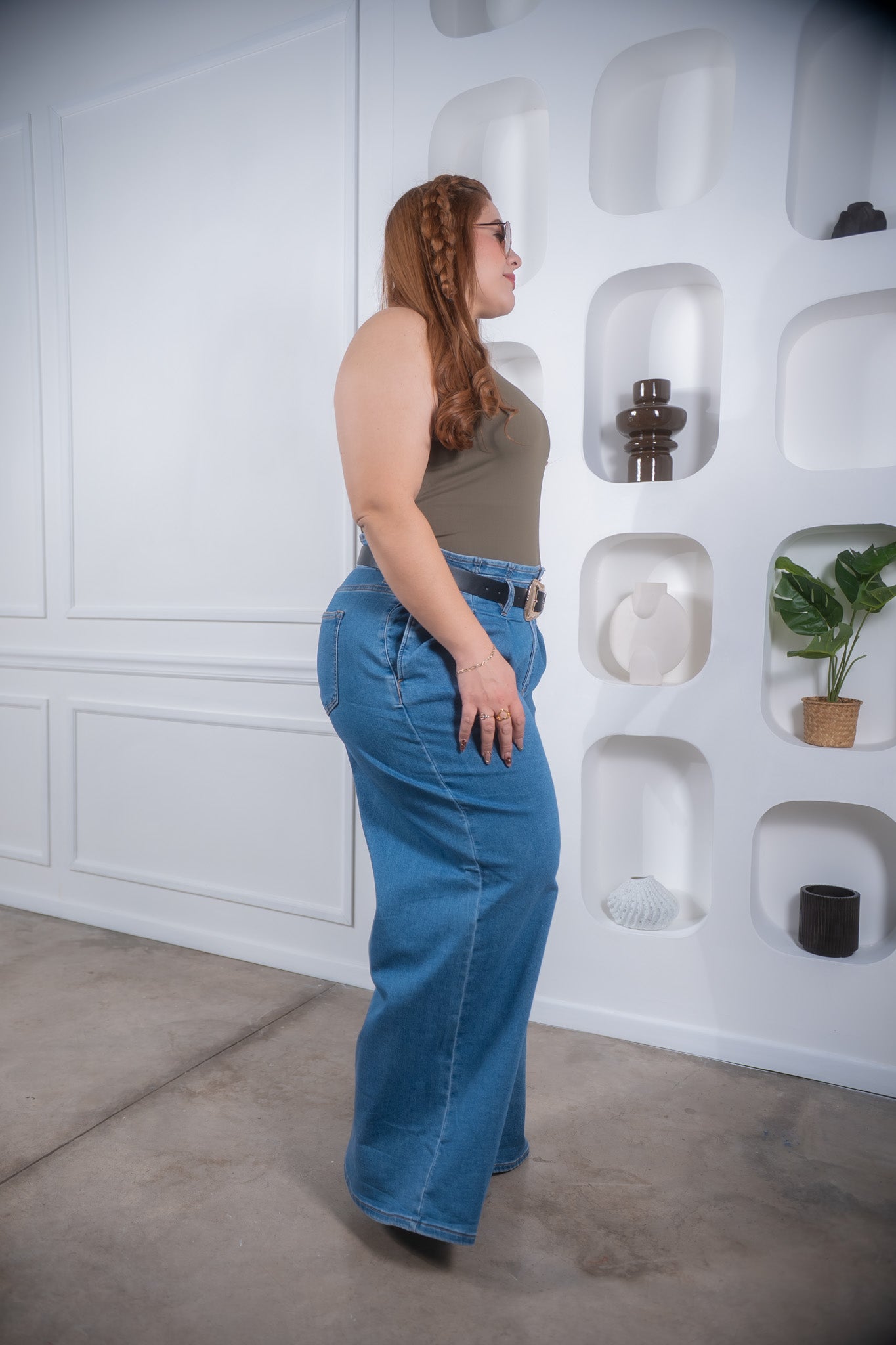 Panti blusa lisa olivo