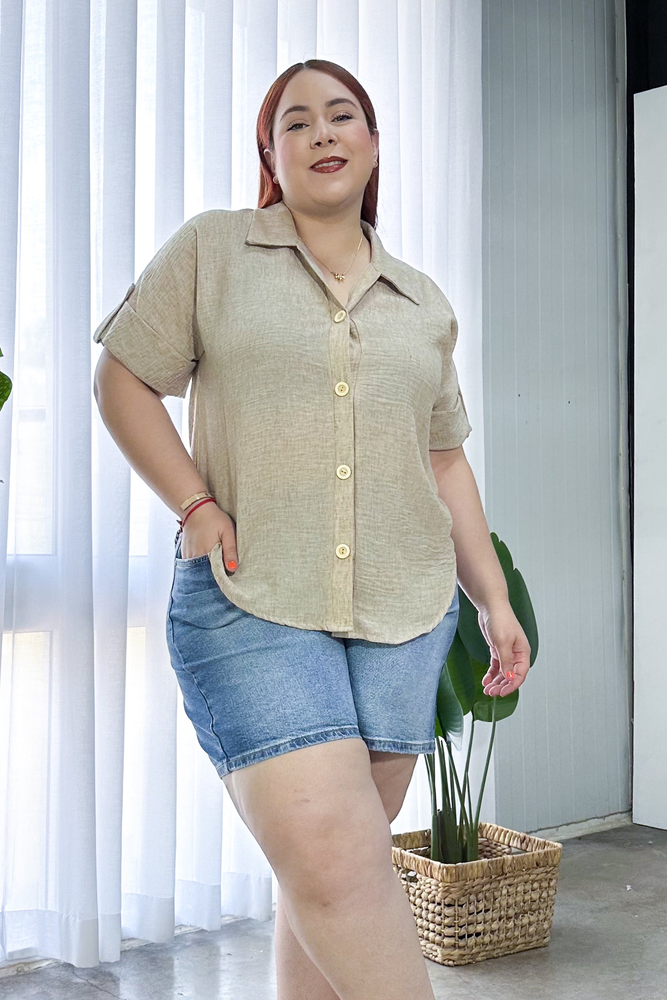 Short wide leg liso claro