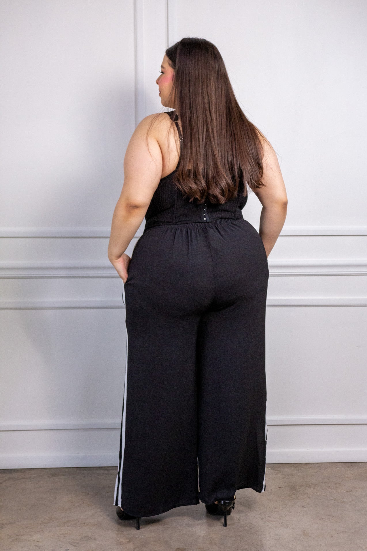 Pantalón fluido líneas negro - 4