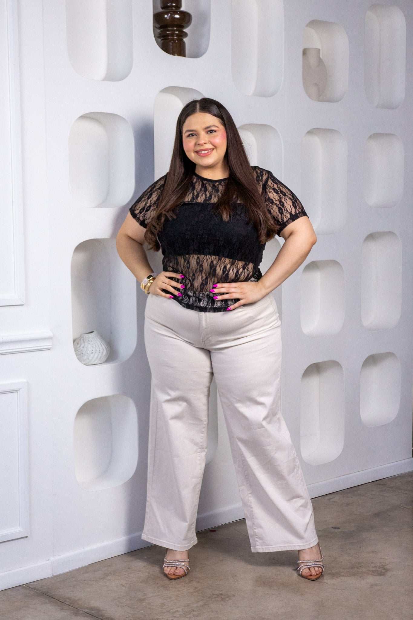 Blusa encaje negra - 1
