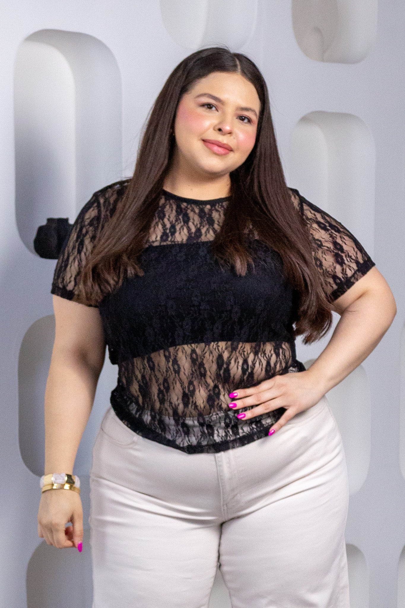 Blusa encaje negra - 3
