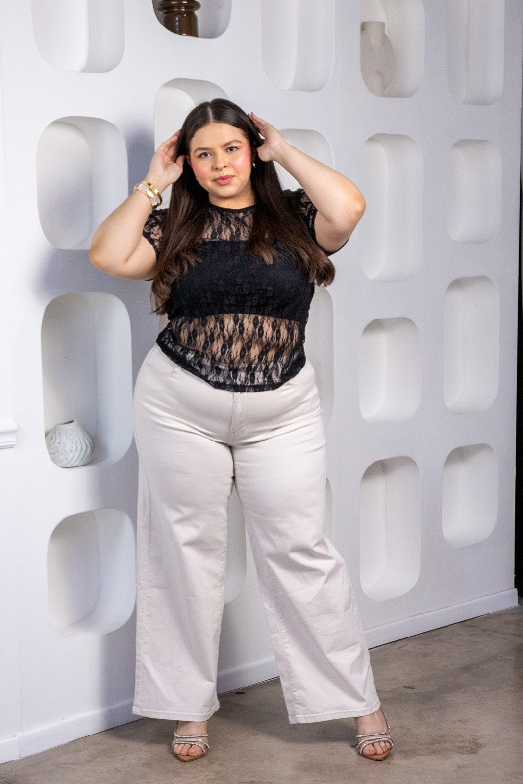 Blusa encaje negra - 4