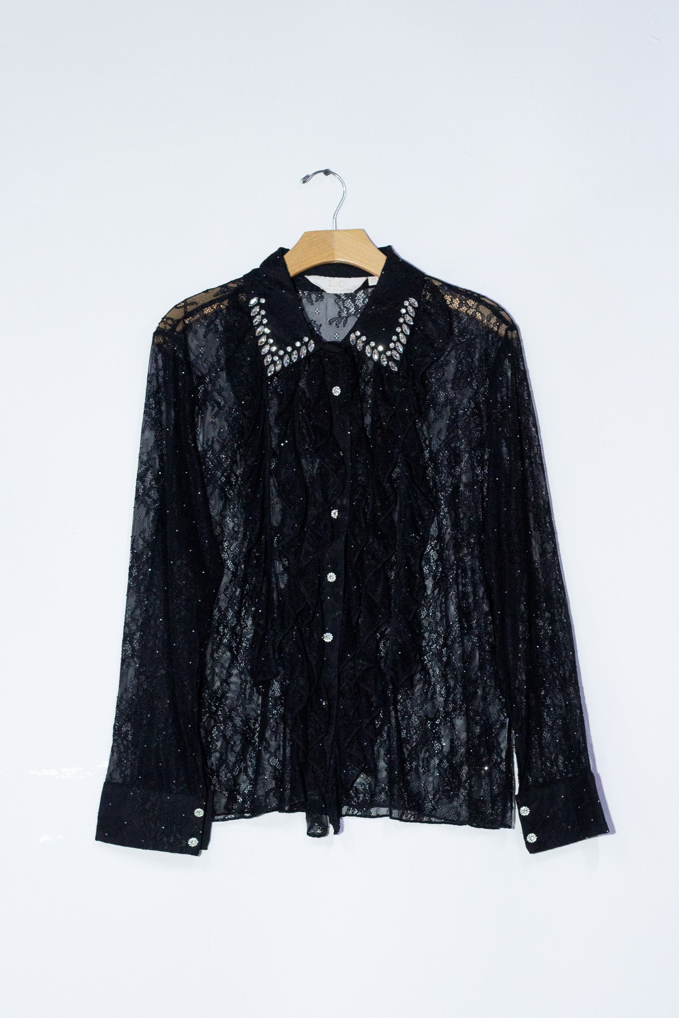 Camisa encaje con escarolas