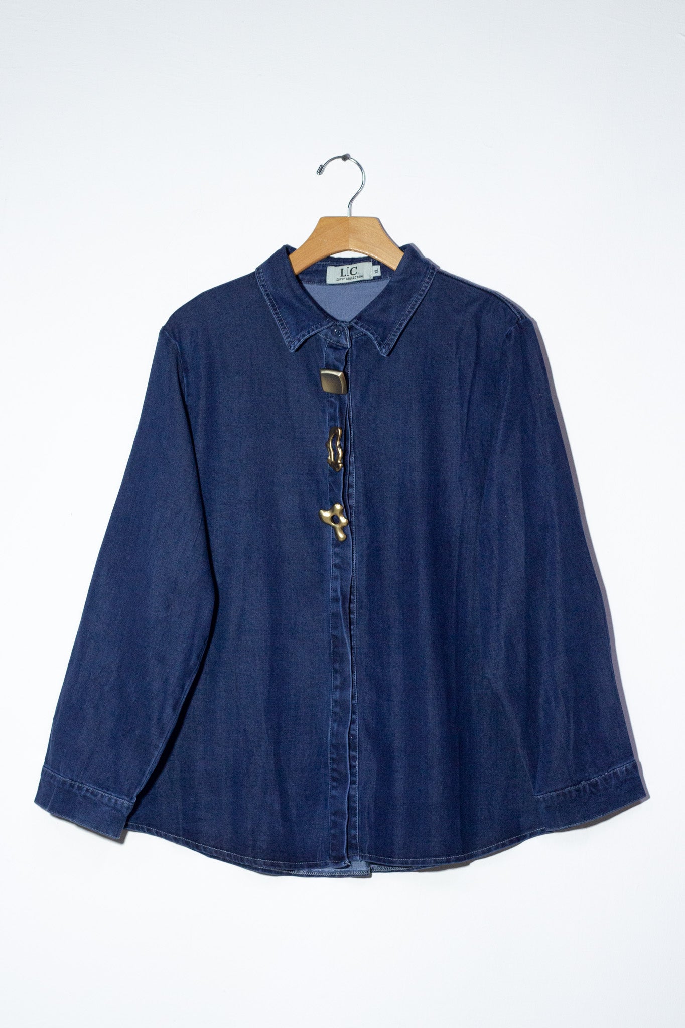 Camisa denim con botones osc