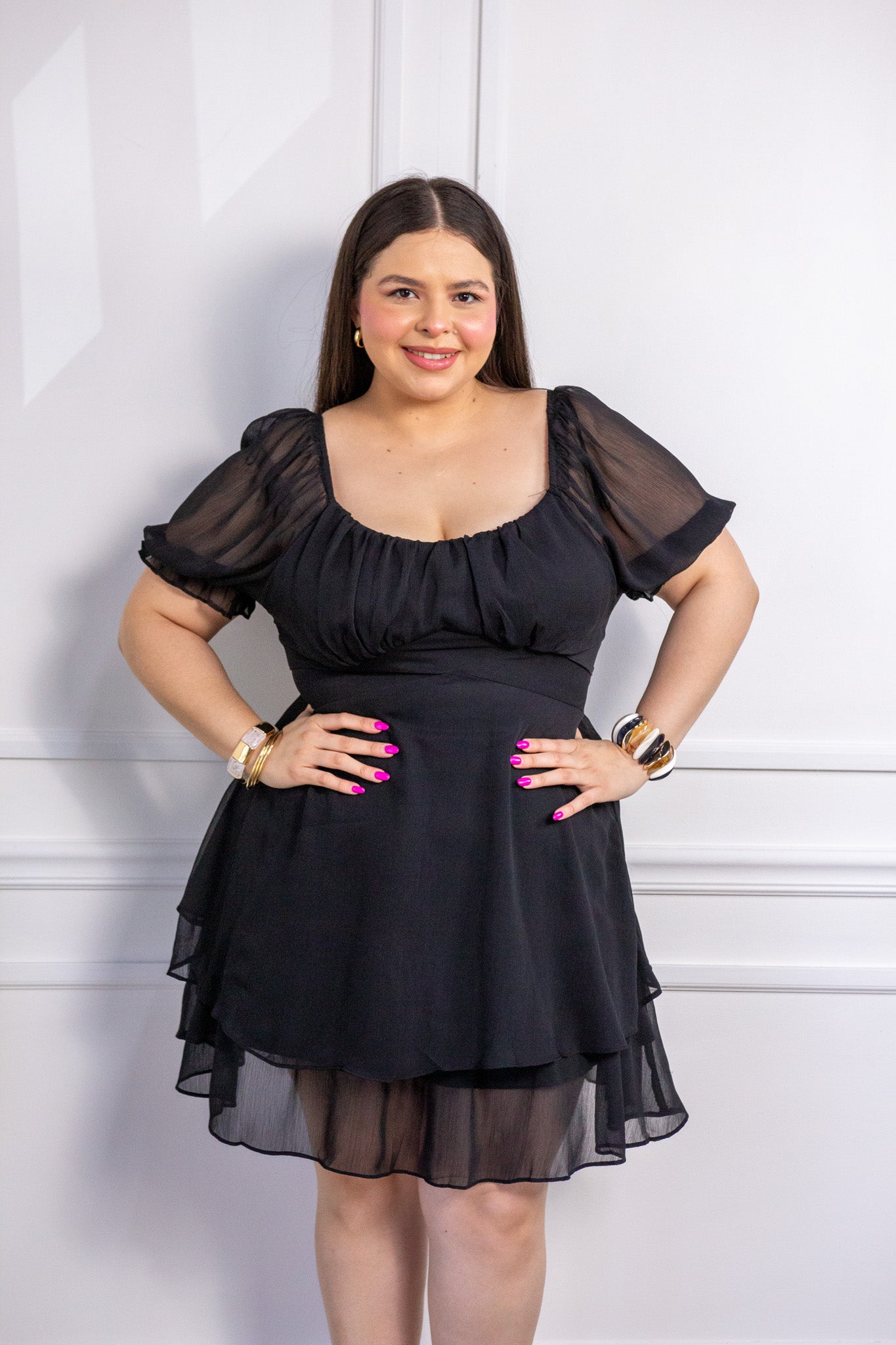 Vestido gasa negro - 3